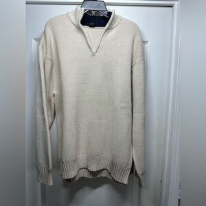 GAP XXL Vintage Y2K Heavyweight Knit Men's 1/4 Zip Sweater - Ivory